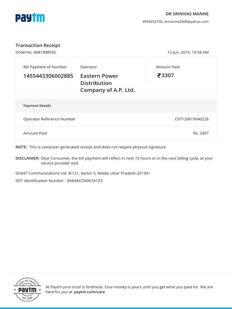 Eastern Power Distribution Company of A.P. Ltd. 3307 PDF