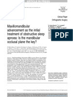 Maxillomandibular Advancement As The Initial Treatment of Obstructive Sleep Apnoea: Is The Mandibular Occlusal Plane The Key?