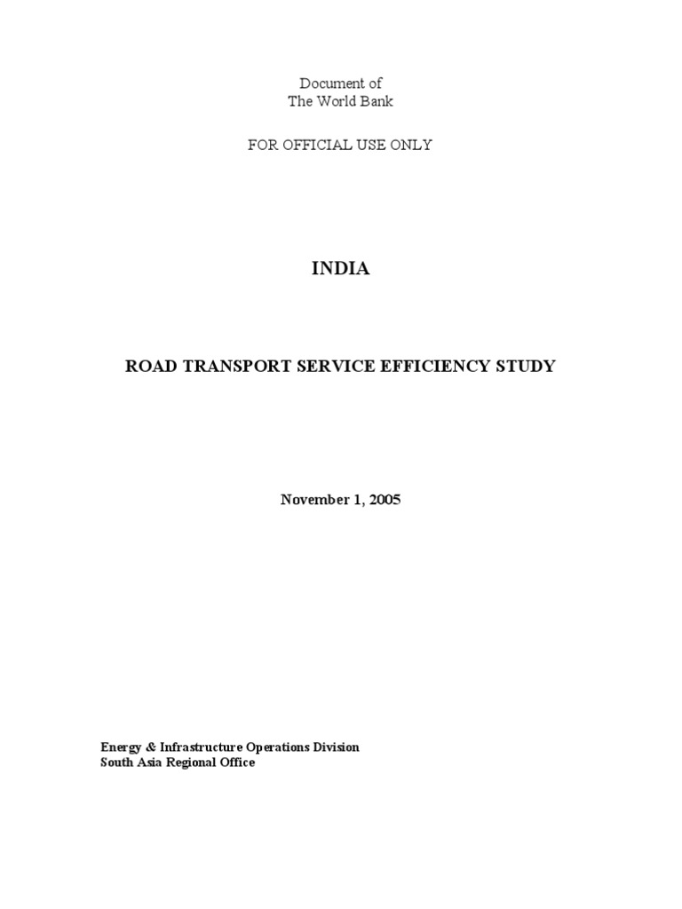 India Road Transport Efficiency Study | PDF | Cargo | Insurance