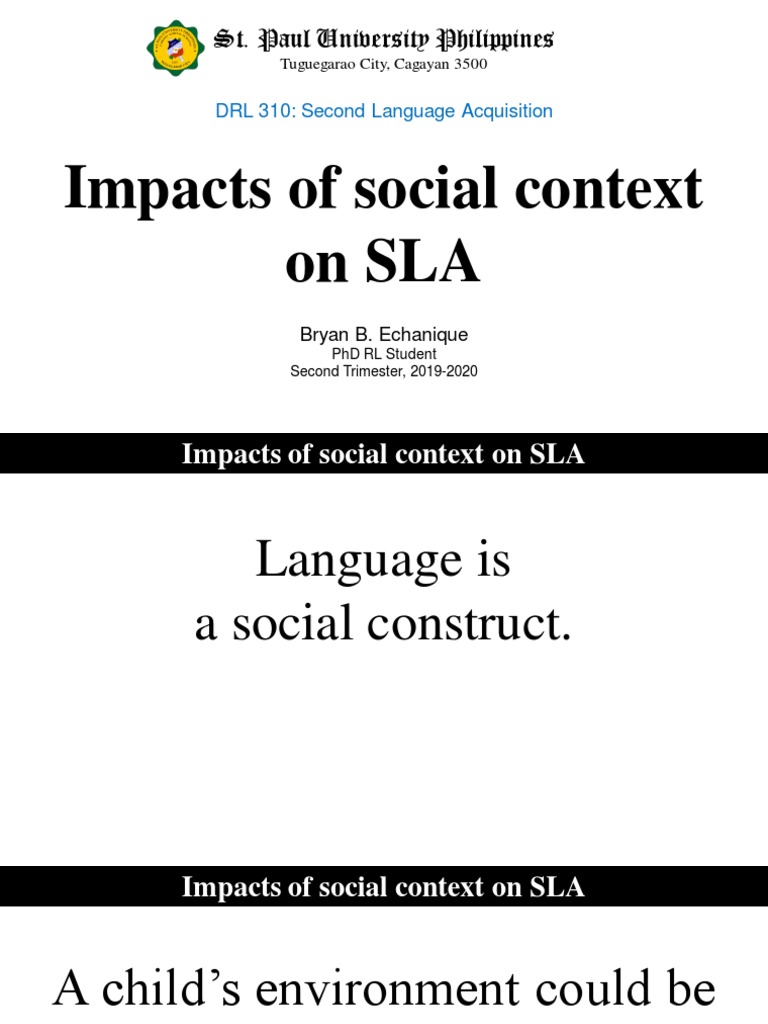 Report - Impacts of Social Context On Sla | PDF | Second Language ...