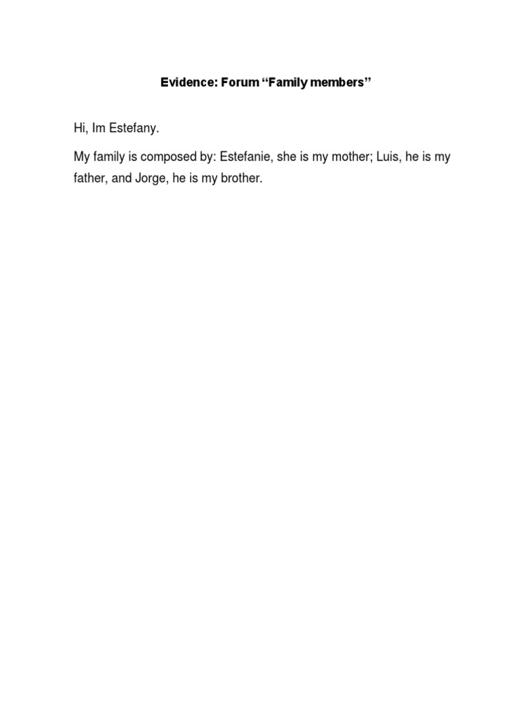 Family Member Introductions | PDF | Religion & Spirituality