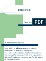 Lecture Note of Chapter Six Leadership