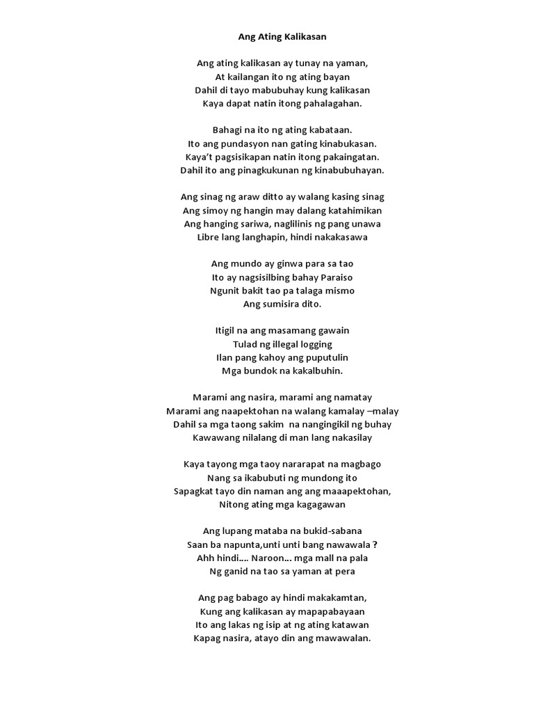 Spoken Poetry Tungkol Sa Kalikasan  kalikasan sansinukob