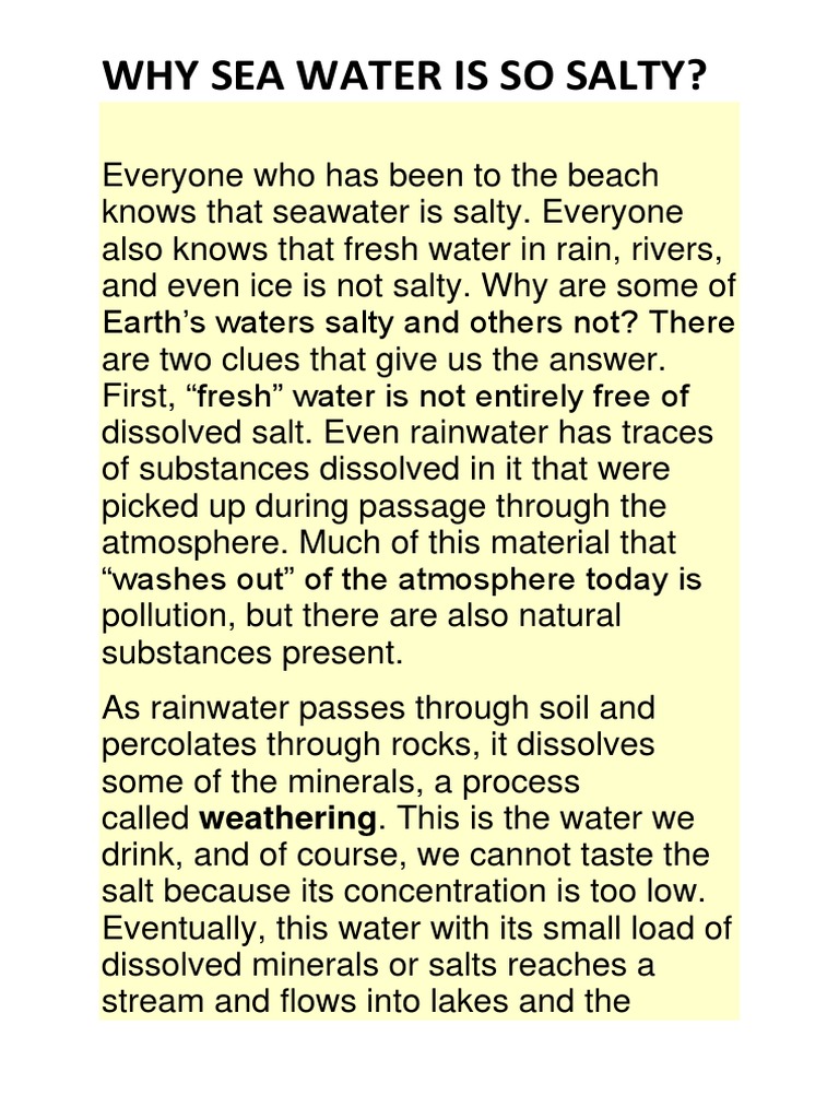 Why Sea Water Is Blue