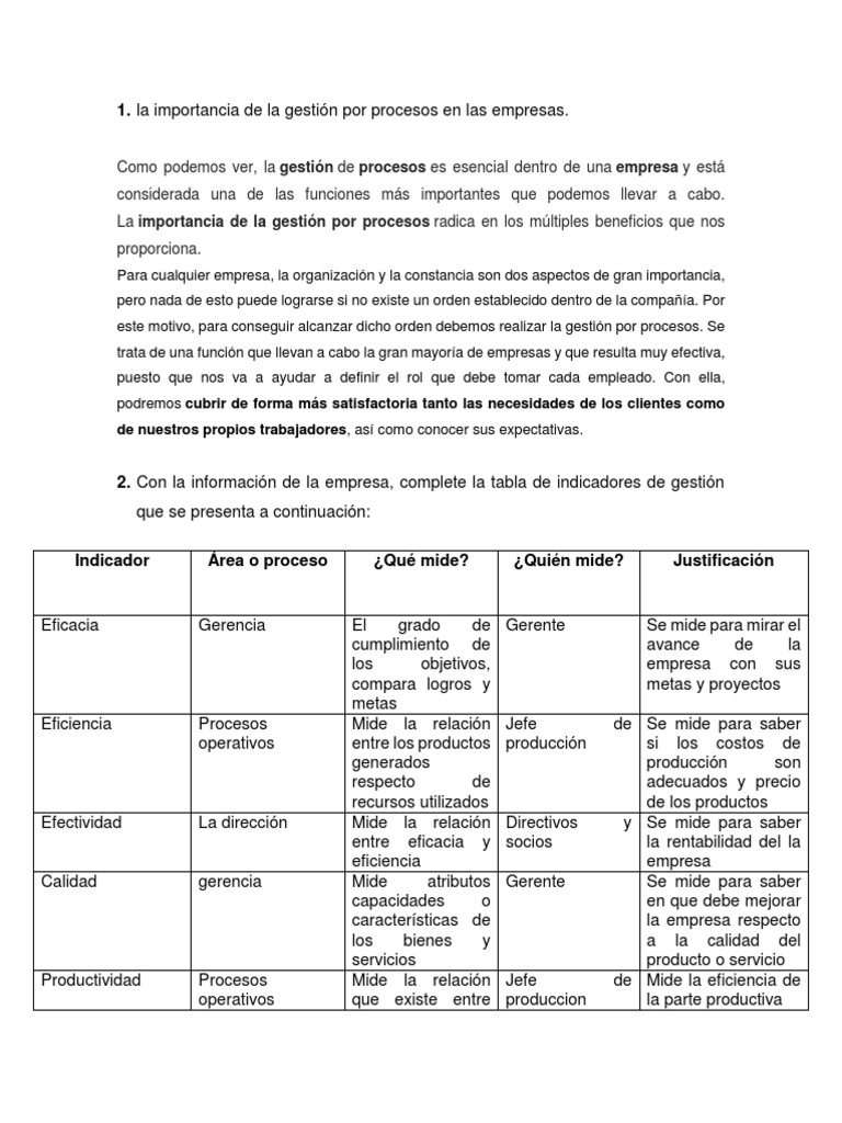 Importancia de la Gestión por Procesos | PDF | Calidad (comercial ...