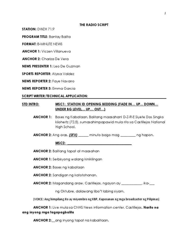 The Radio Script | PDF