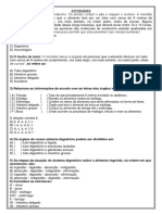 Atividades 8 ano - sistema digestório