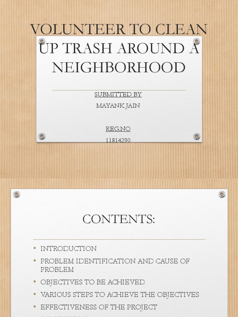 Neighborhood Trash Cleanup Initiative | PDF | Hygiene