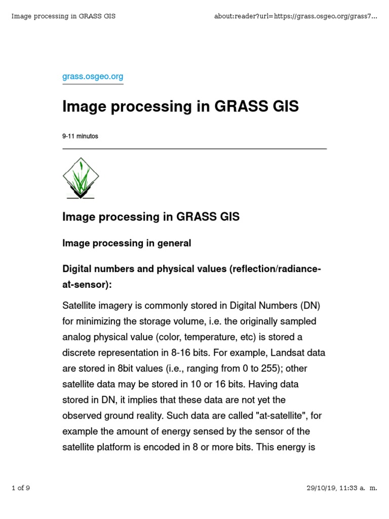 Image Processing in GRASS GIS | PDF | Satellite Imagery | Geographic ...