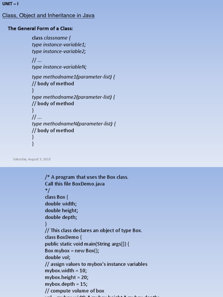 Object Oriented Programming Basics Java | PDF | Method (Computer ...