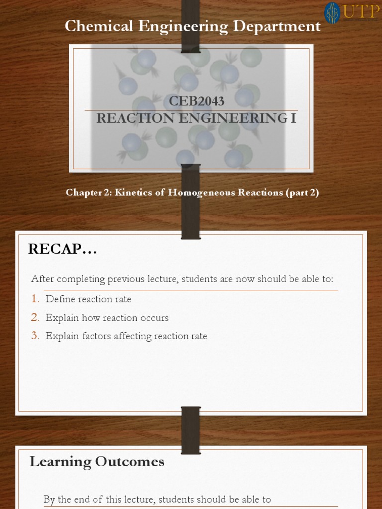Chapter 2 Kinetics of Homogeneous Reactions (Part 2 of 3) | PDF ...