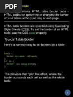 HTML Table Border