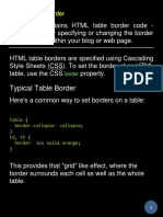 HTML Table Border