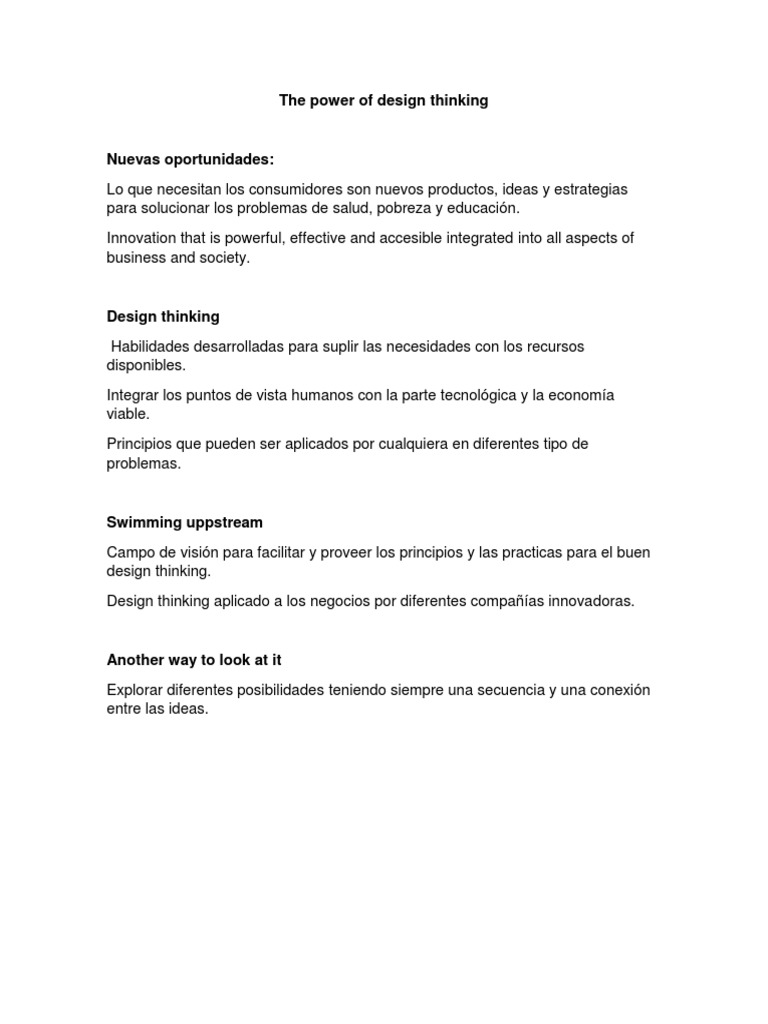 Innovación y Design Thinking en Negocios | PDF | Marketing | Diseño