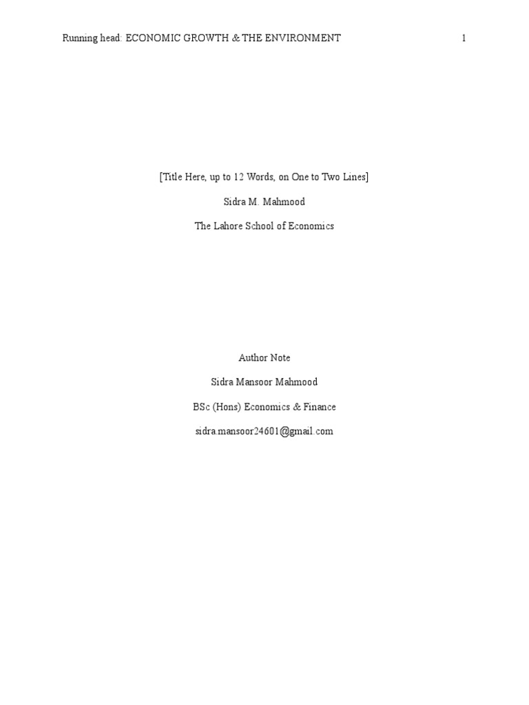 Sustainable Economic Growth and Environment | PDF | Economic Growth ...