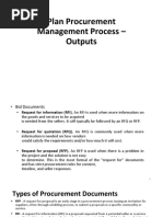 Plan Procurement Management Process - Outputs