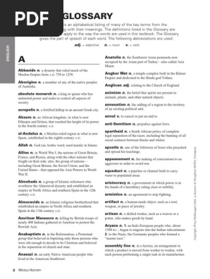 World History Glossary