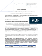 Modificación Parcial del Decreto Constituyente mediante el cual se dicta la Ley Constitucional que crea el Impuesto a los Grandes Patrimonios.