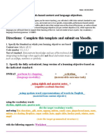 Content and Language Objective Assignment Description and Template For Completion