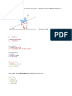 Determine The Acceleration of A 15 KG Box Down A 30° Slope If The Coefficient of Friction Is