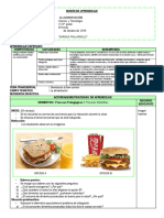 Sesión de Aprendizaje de Alimentacion Junio 25