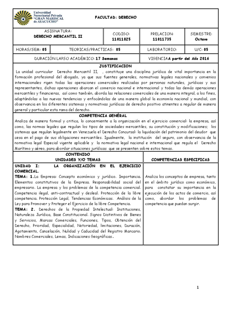 8.2 Programa de Derecho Mercantil II | PDF | Sociedad de ...