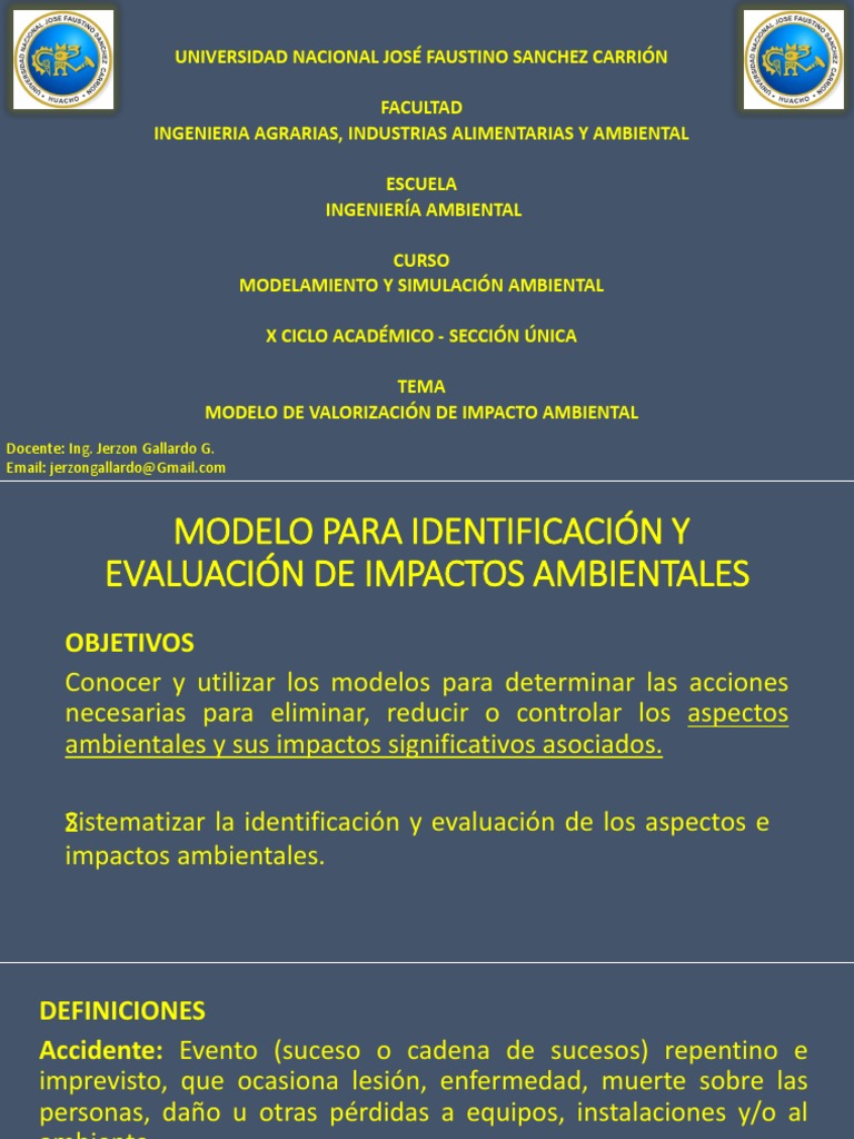 Modelo de Evaluación de Impacto Ambiental | PDF | Probabilidad | Evaluación