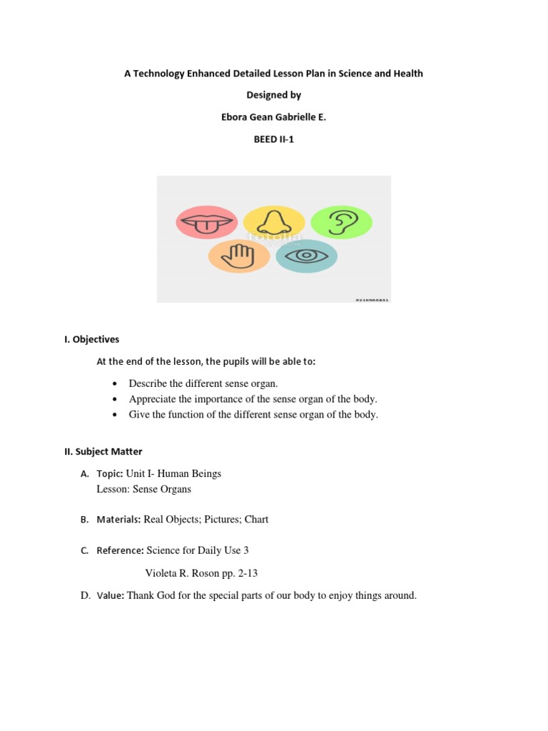 A Technology Enhanced Detailed Lesson Plan in Science and Health ...