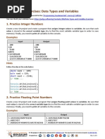 04. Programming Fundamentals Data Types and Variables Exercises