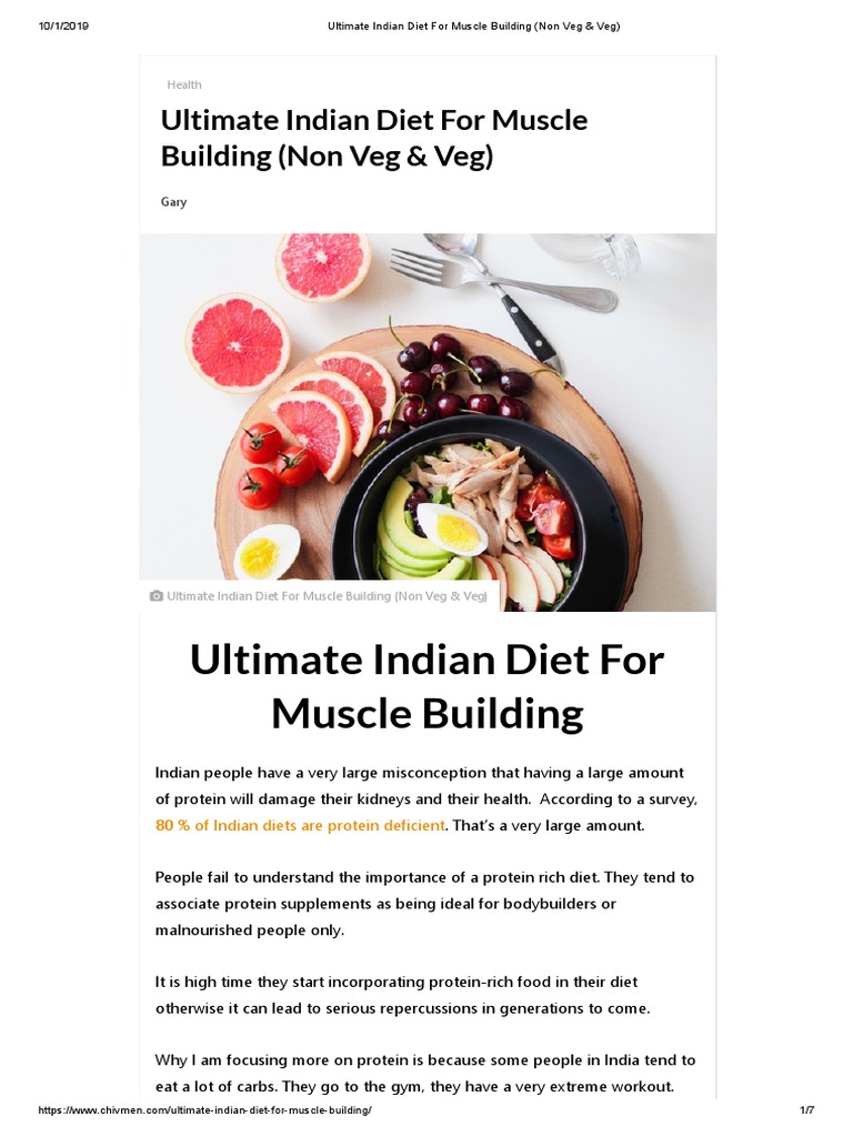 Indian Muscle Gain Diet Plans: Veg & Non-Veg | PDF | Dieting | Diet ...