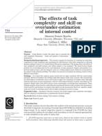 The Effects of Task Complexity and Skill On Over/under-Estimation of Internal Control