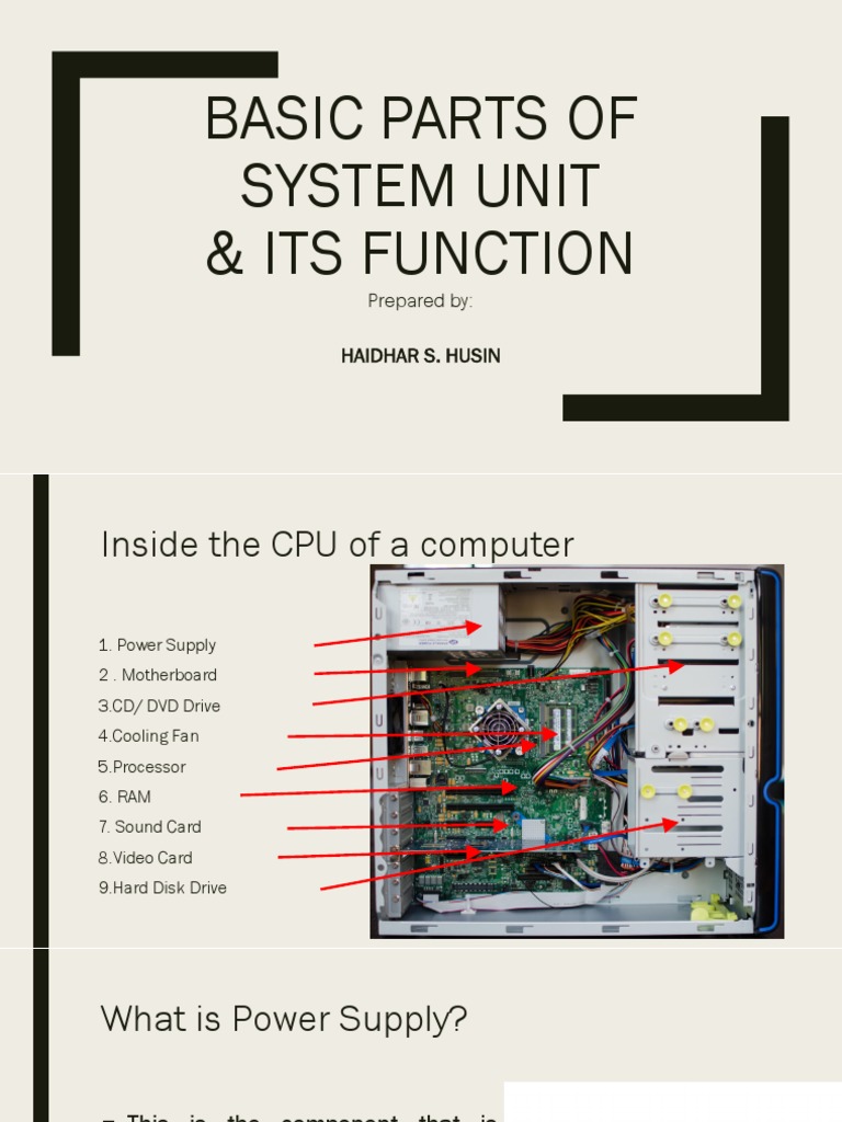 Different Parts and Function of System Unit | PDF | Computer Data ...