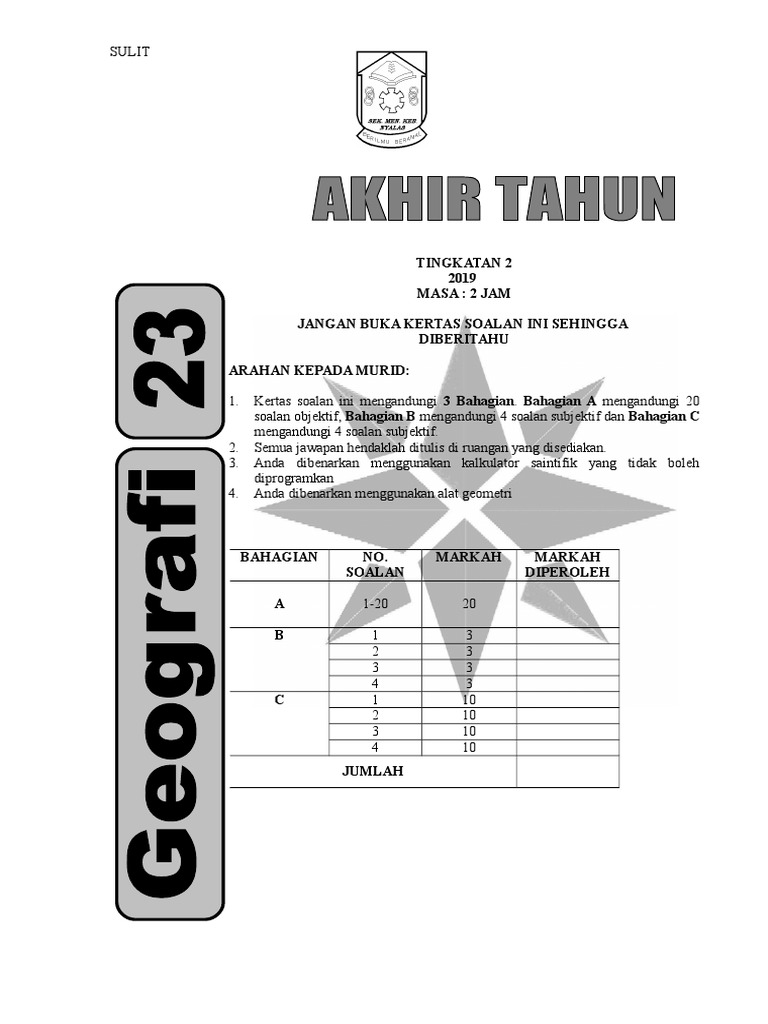 Pat Geografi Tingkatan 2 Kssm Nyalas Pdf
