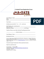 Football Team Registration Form PDF