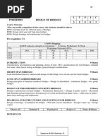 P18SEE0001 Design of Bridges L T P J C 3 0 0 0 3: Pre-Requisites: Nil