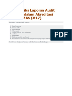 Sistematika Laporan Audit Internal dalam Akreditasi PUSKESMAS