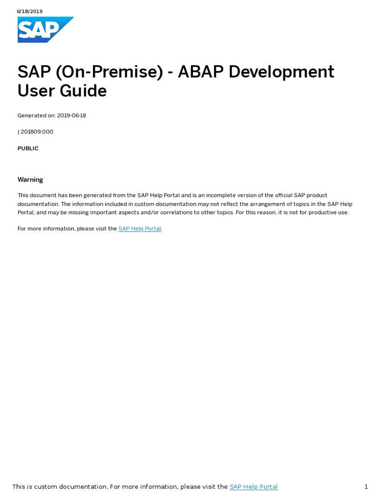 ABAP Development - s4-p1 | PDF | Subroutine | Object Oriented Programming