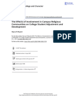 The Effects of Involvement in Campus Religious Communities On College Student Adjustment and Development