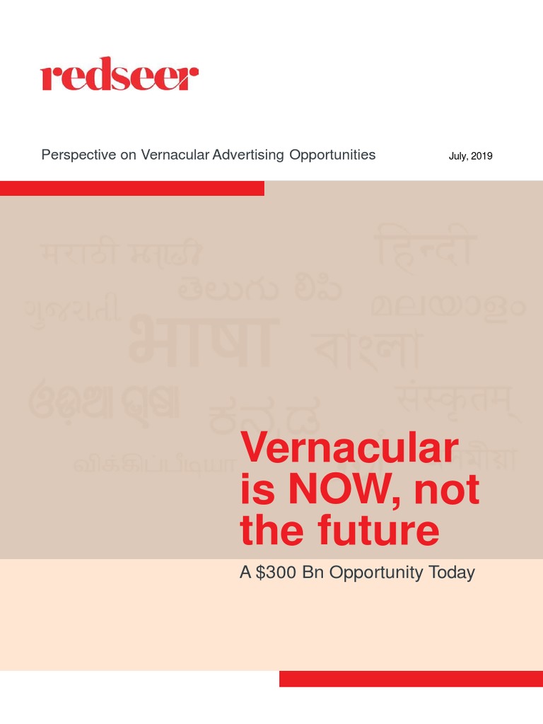 Redseer Consulting Report On Vernacular Languages PDF