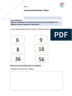 PRUEBA de Matemáticas 4° Basico