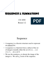 Sequences & Summations: CS 1050 Rosen 3.2