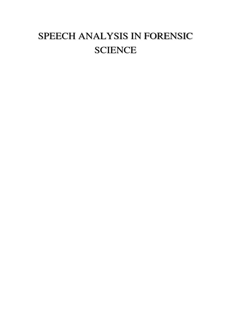 Forensic Speech Analysis Overview | PDF | Spectrum | Speech