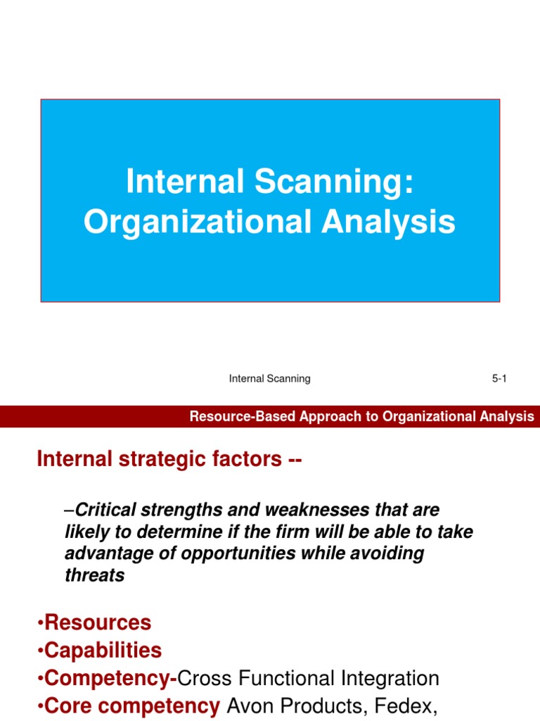 Internal Scanning for Organizational Analysis | PDF | Business Model ...