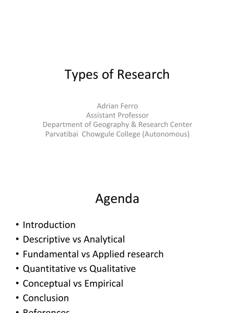 Navigating the Landscape of Research A Guide to the Main Types of Research Methods and
