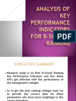 Analysis of KPI's For B-School Ranking
