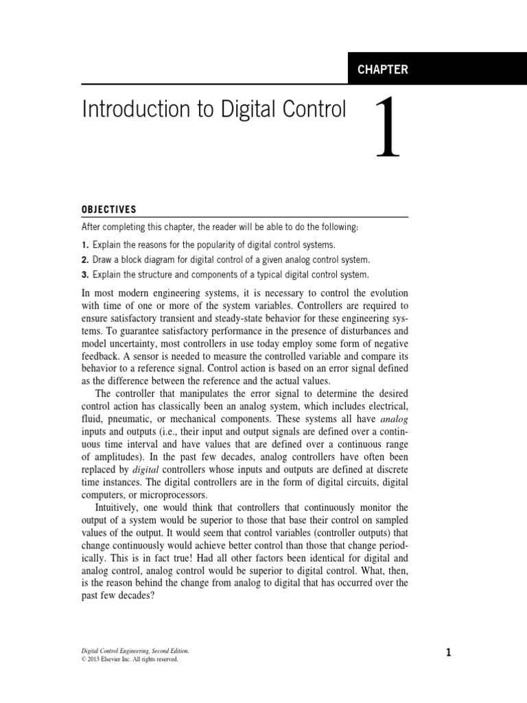 01 Introduction To Digital Control System PDF PDF Analogue