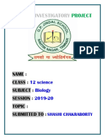 Biology Investigatory Project on Cell Structure