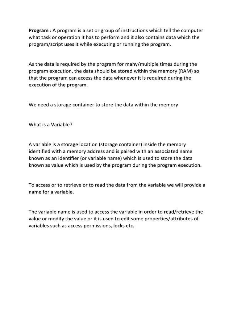 Python Variables PDF | PDF