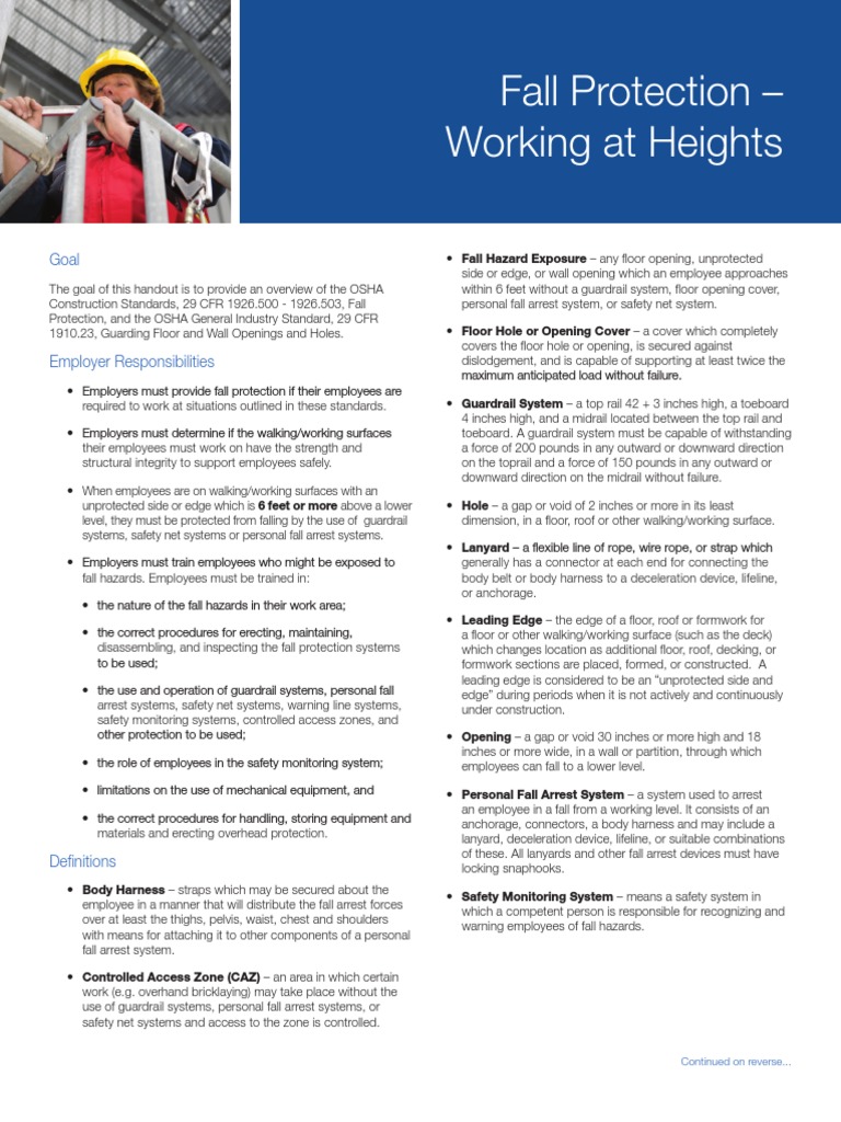 OSHA Fall Protection Guidelines | PDF | Safety | Nature