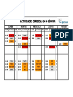 Actividades Dirigidas 24 H Génova: Lunes Martes Miercoles Jueves Viernes